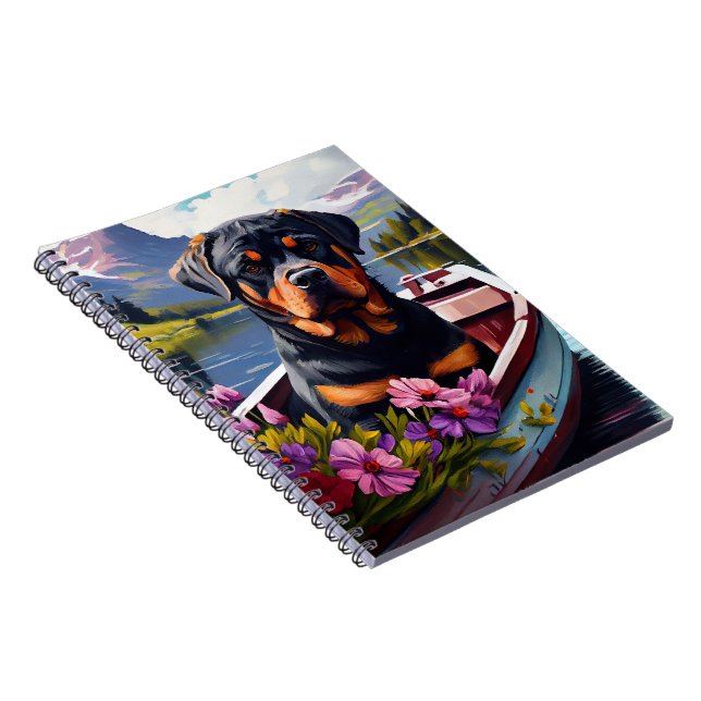 Rottweiler on a Paddle: A Scenic Adventure Notebook (Right Side)