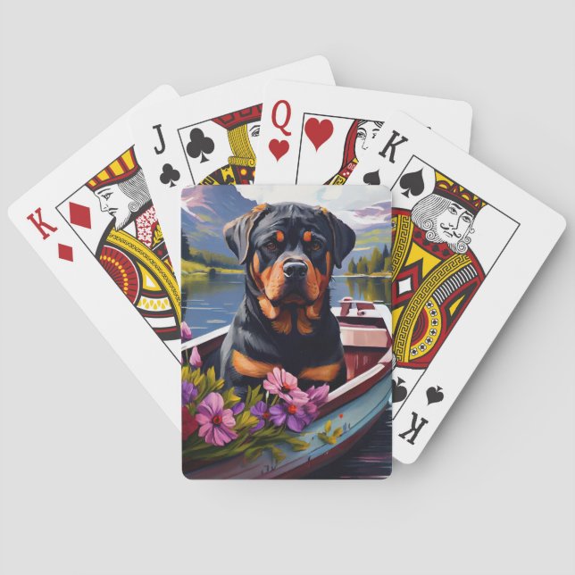 Rottweiler on a Paddle: A Scenic Adventure Poker Cards (Back)