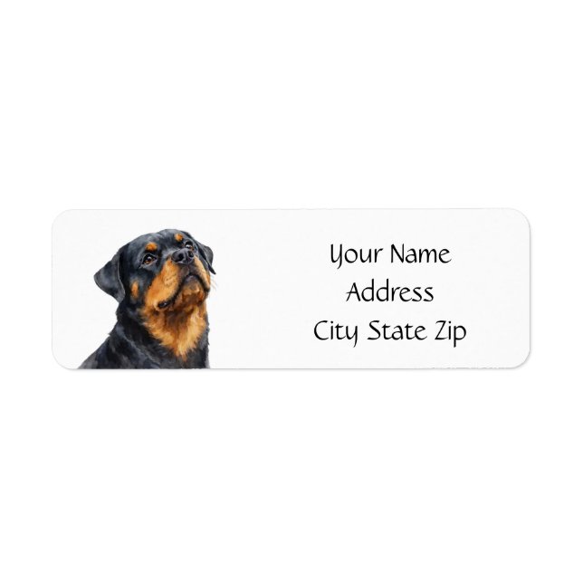 Rottweiler or Rotti Dog Breed Return Address Label (Front)