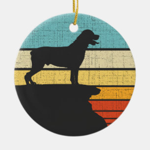 Rottweiler Owner Retro Vintage 60s 70s Dog Lover Ceramic Ornament