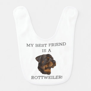 Rottweiler Owners Parents Cute Baby Bib