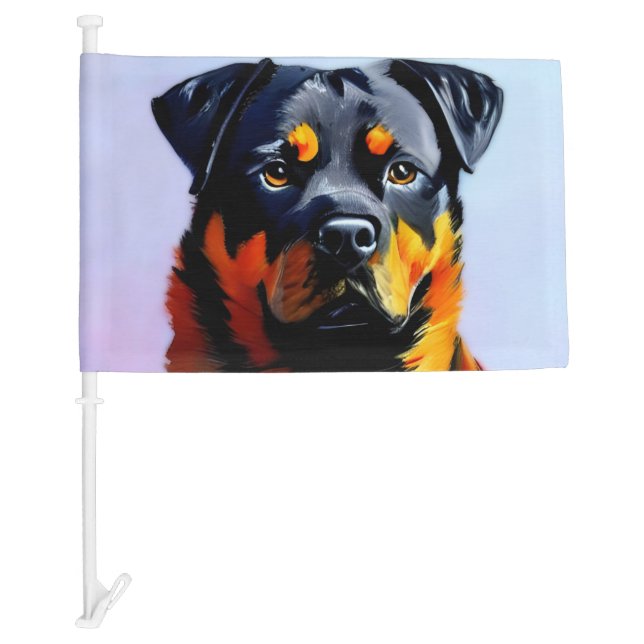 Rottweiler painting car flag (Front)