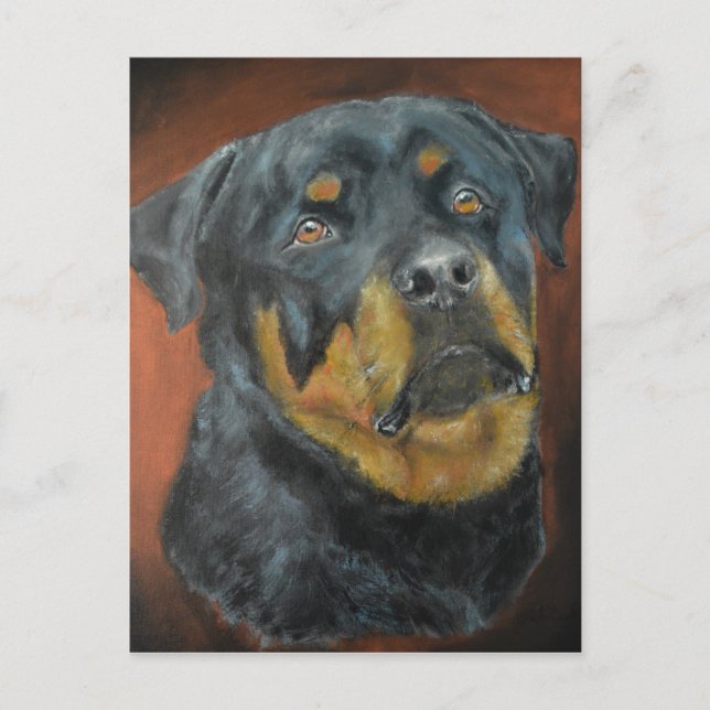Rottweiler Painting Postcards (Front)