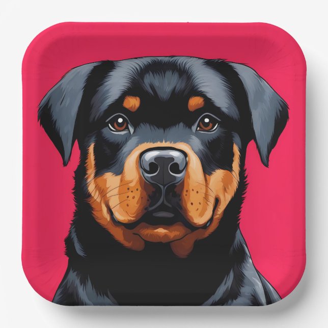 Rottweiler Paper Plates (Front)
