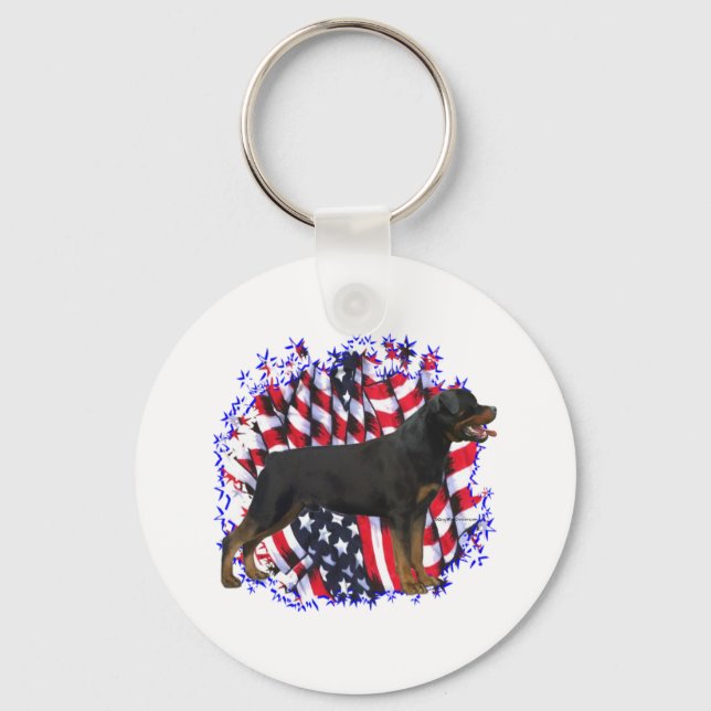 Rottweiler Patriot Keychain (Front)