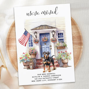 Rottweiler Patriotic Personalized Pet Dog Moving Announcement