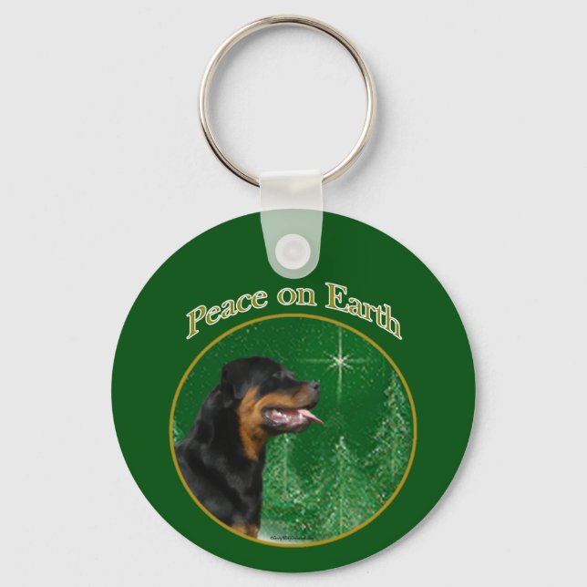 Rottweiler Peace Keychain (Front)