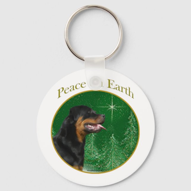 Rottweiler Peace Keychain (Front)