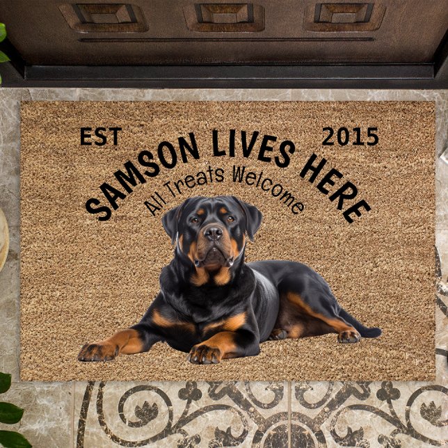 Rottweiler Personalized Dog Lover Doormat (Creator Uploaded)