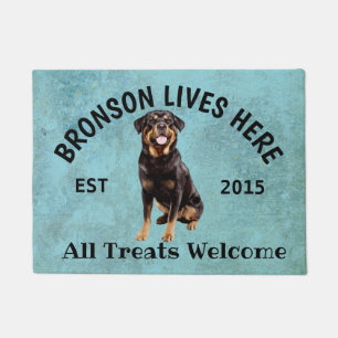Rottweiler Personalized Dog Lover Welcome Doormat