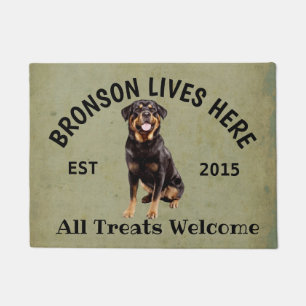 Rottweiler Personalized Dog Lover Welcome Doormat
