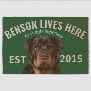 Rottweiler Personalized Fiber Doormat