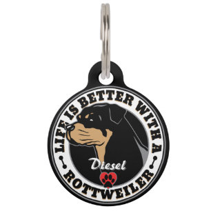 Rottweiler Personalized Life Is Better Pet Tag