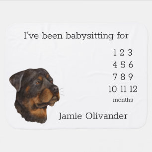 Rottweiler Photo Backdrop Milestone Blanket