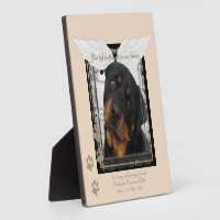 Rottweiler Photo Memorial Angel Wings Paw Prints Plaque