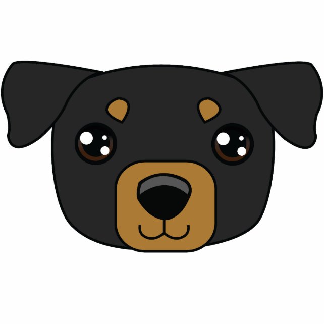 Rottweiler Photo Sculpture Keychain (Front)