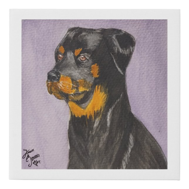Rottweiler Picture Faux Canvas Print (Front)