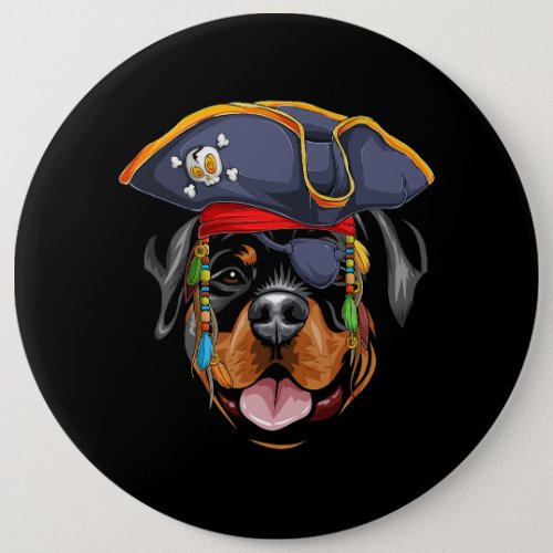 Rottweiler Pirate Funny Rott Dog 51 Button