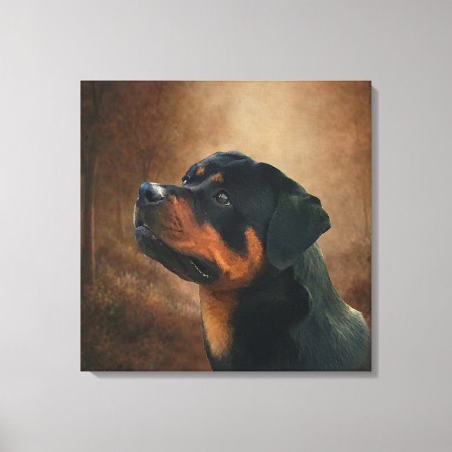 Rottweiler  plaque canvas print (Front)