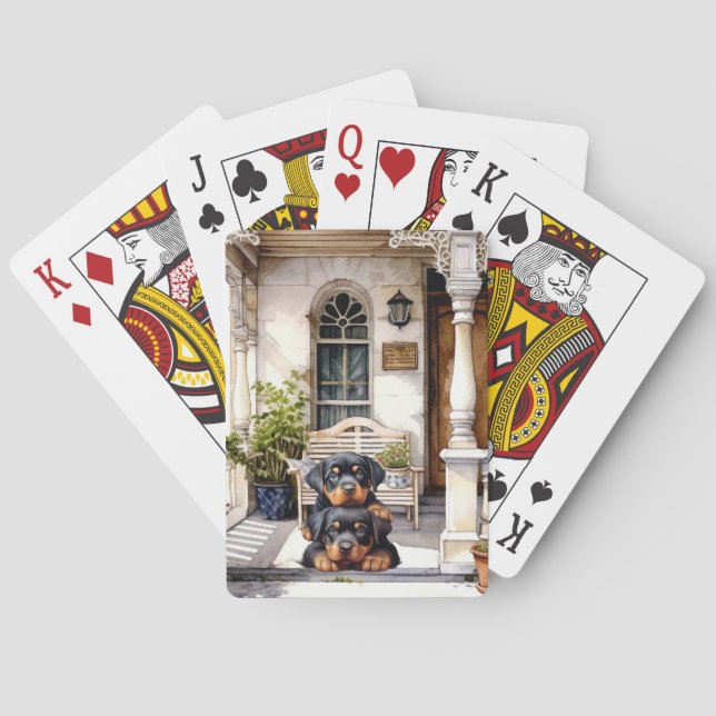 Rottweiler Playing Cards, Stocking Stuffer Poker Cards (Back)