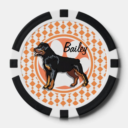 rottweiler poker chips