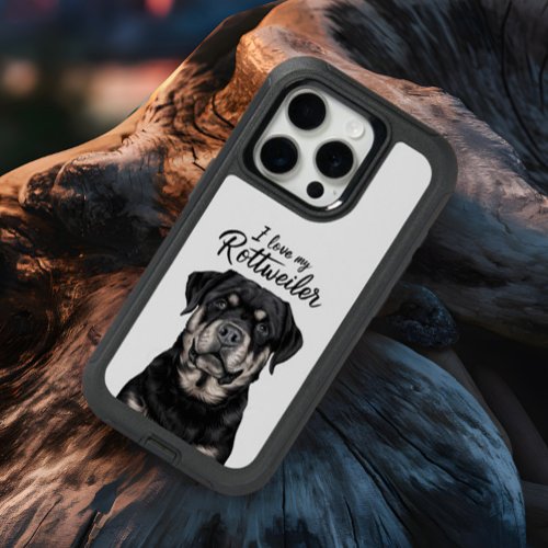 Rottweiler Portrait With Love iPhone 15 Pro Case