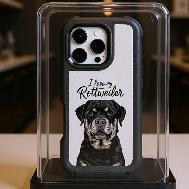 Rottweiler Portrait With Love Otterbox iPhone Case (Creator Uploaded)