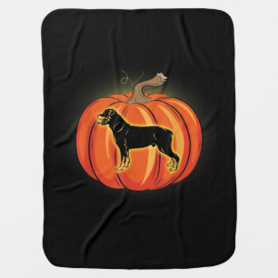 rottweiler pumpkin halloween costume dog lover baby blanket