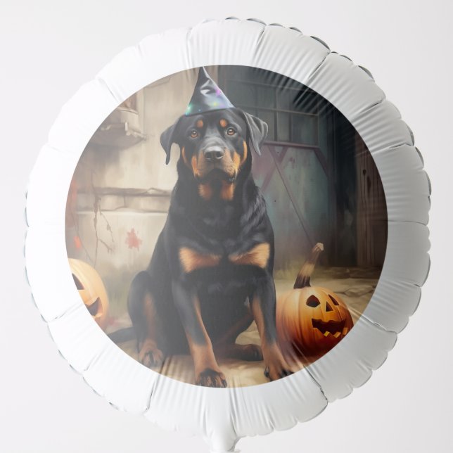 Rottweiler Pumpkins Halloween Scary  Balloon (Front)
