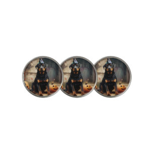 Rottweiler Pumpkins Halloween Scary Golf Ball Marker