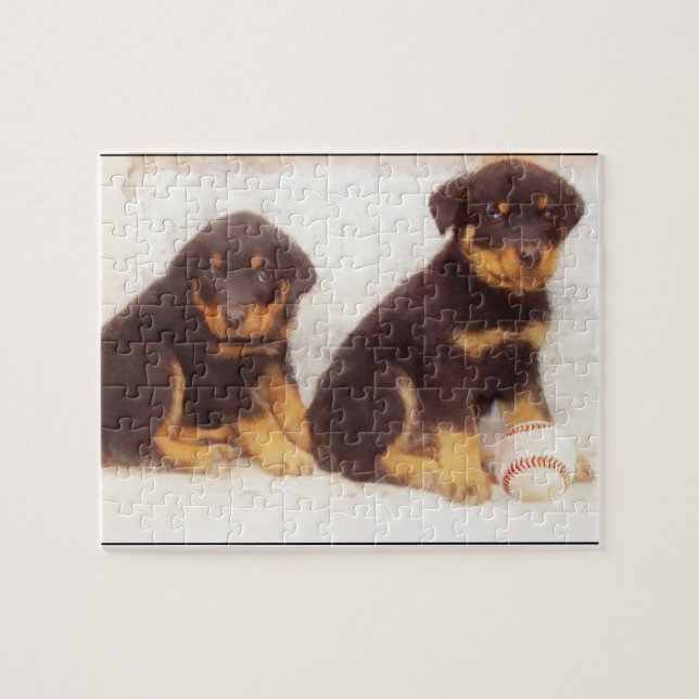 Rottweiler puppies jigsaw puzzle (Horizontal)