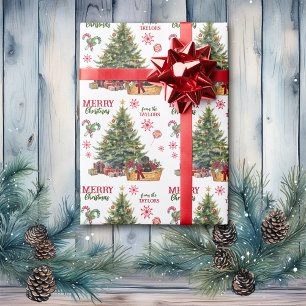 Rottweiler Puppy Basket Under the Tree Wrapping Paper