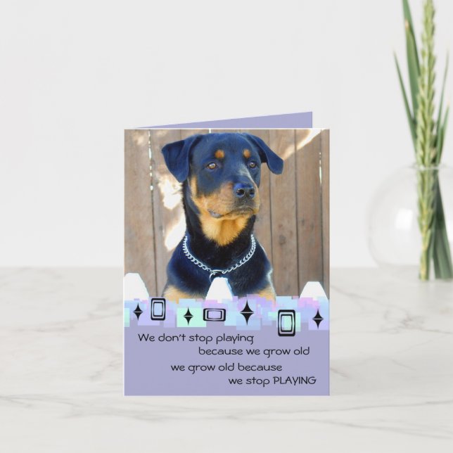 Rottweiler Puppy Birthday Greetings Card (Front)