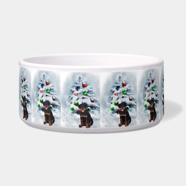 Rottweiler Puppy Christmas Bowl (Front)