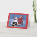 Rottweiler Puppy Christmas Card Santa and Snowman<br><div class="desc">Remembering family and friends during the holiday season is a wonderful way to keep in touch with the people you love and care about. I created these dog holiday cards with love and care and I am sure that birds will be delighted to receive them. You from the key the...</div>