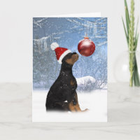 Rottweiler Puppy Christmas - Holiday Card