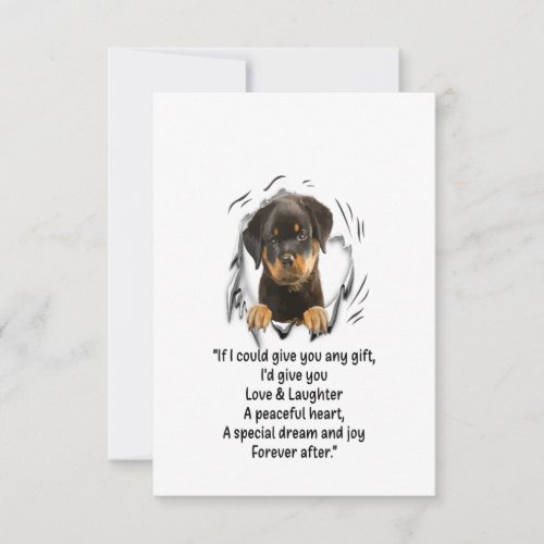 Rottweiler Puppy Could Give You Any Funny Gifts RSVP Card