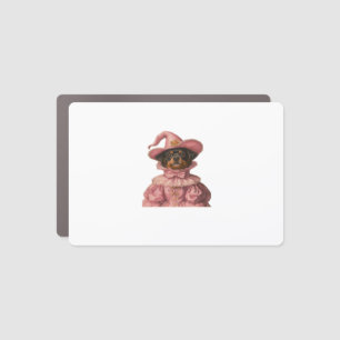 Rottweiler Puppy Dressed as a Pink Witch – Cute Ha Car Magnet