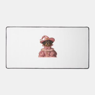 Rottweiler Puppy Dressed as a Pink Witch – Cute Ha Desk Mat