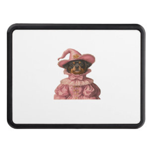 Rottweiler Puppy Dressed as a Pink Witch – Cute Ha Hitch Cover
