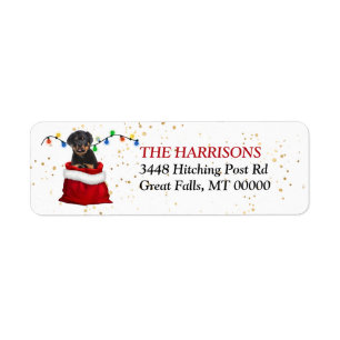 Rottweiler Puppy Gift Bag Return Address Label