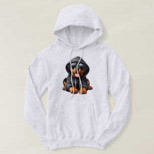 Rottweiler Puppy in Hooded Sweatshirt