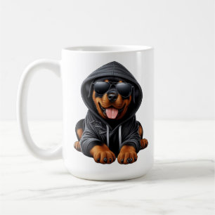 Rottweiler Puppy in Hooded Sweatshirt  Coffee Mug