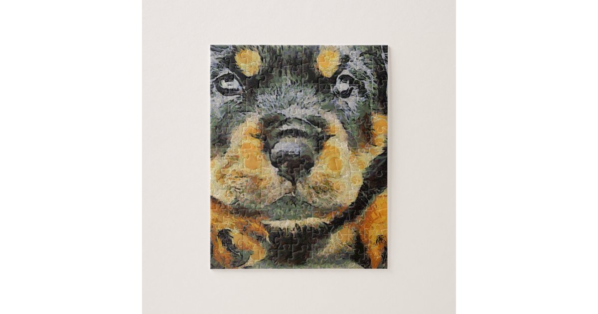 Rottweiler Puppy Portrait Jigsaw Puzzle | Zazzle.com