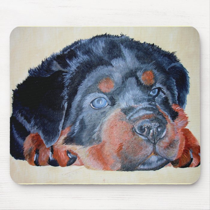 Rottweiler Puppy Portrait Mousepads