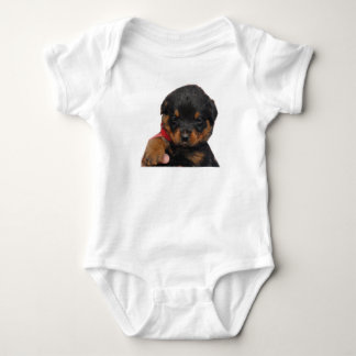 Rottweiler Puppy Red Baby Bodysuit