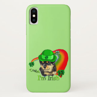 Rottweiler Puppy St Pattys iPhone X Case