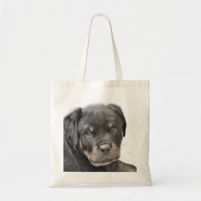 Rottweiler puppy tote bag (Front)