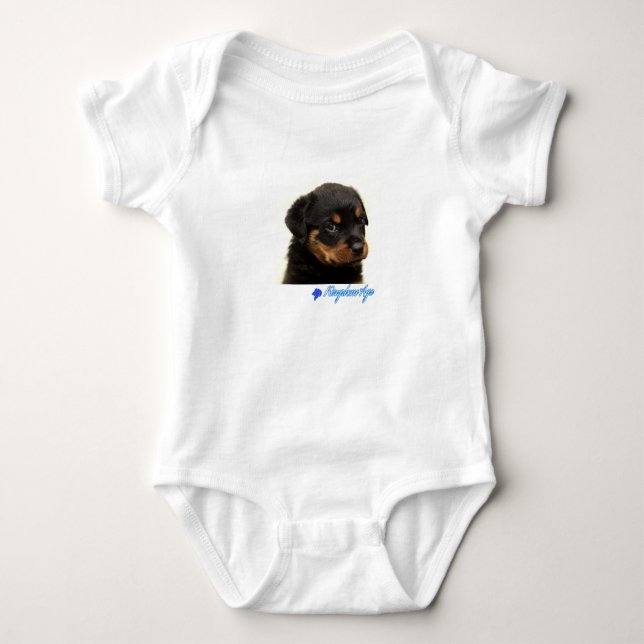 Rottweiler PuppyT-Shirt Rottweiler baby outfit  Baby Bodysuit (Front)