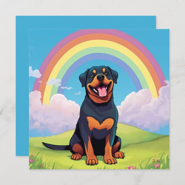 Rottweiler Rainbow Bridge Custom Dog Name Sympathy (Front/Back)